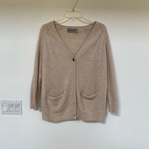 Euc cozy M cardigan beige tan